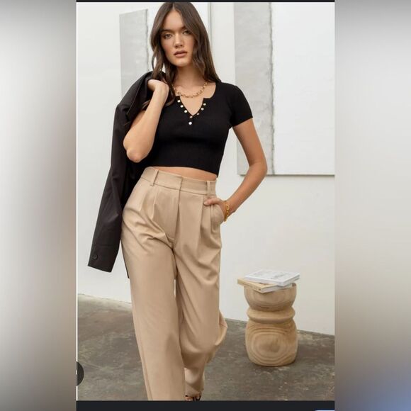 THE WORKSHOP Pleated High-rise Trousers - Picture 1 of 8